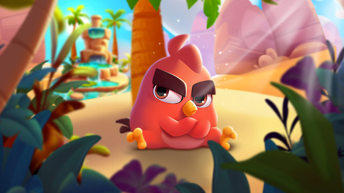 Red sitting in the shade of an Oasis.